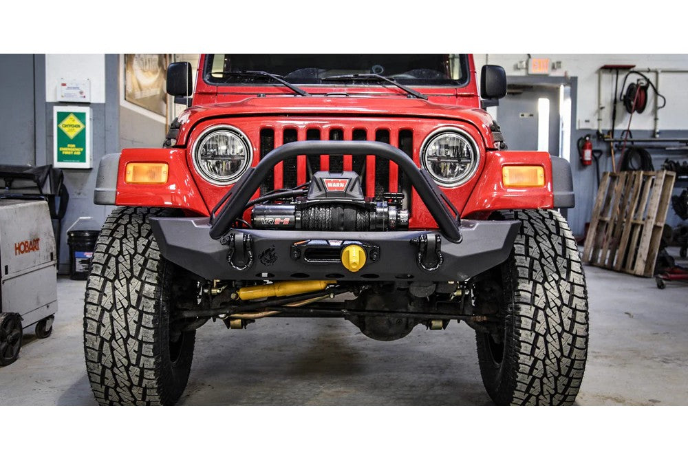 CrawlTek Pyro Mid-Width Front Bumper with Flat Top Stinger | Jeep Wrangler CJ/YJ/TJ - Trucks R Us