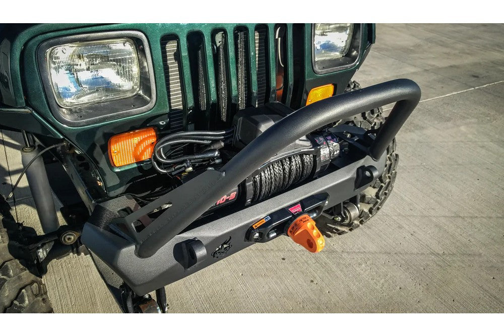 CrawlTek Pyro Stubby Front Bumper with Flat Top Stinger | Jeep Wrangler CJ/YJ/TJ - Trucks R Us