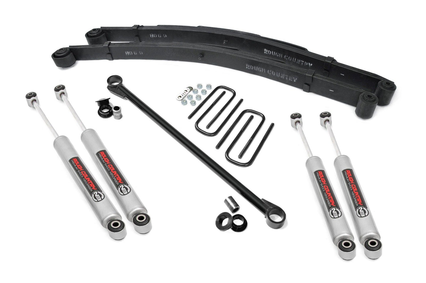 Rough Country (489.20) 2.5 Inch Leveling Kit | Leaf Spring | Ford F-250/F-350 Super Duty 4WD (99-04)