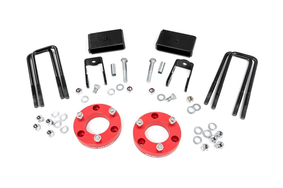 Rough Country 2 Inch Lift Kit | Red Spacers | Nissan Titan XD 2WD/4WD (2016-2023)