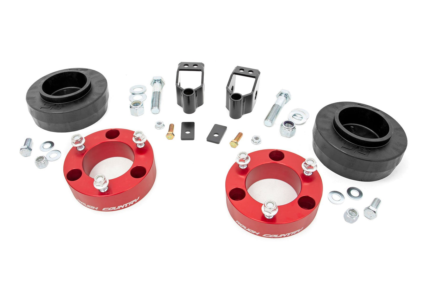 Rough Country (762RED) 3 Inch Lift Kit | X-REAS | RR Spacers | Red | Toyota 4Runner 4WD (2003-2009)
